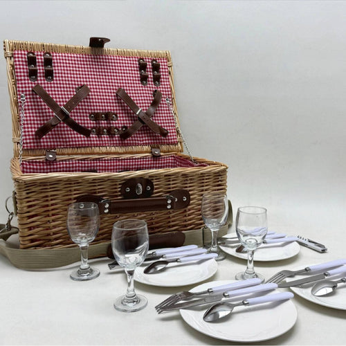 Damen Picknickkorb mit elegantem Geschirrset Karnz