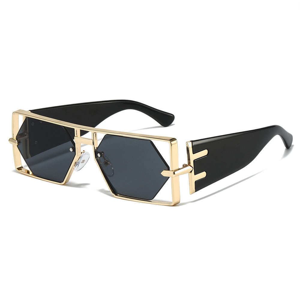 Geometrische Shield-Sonnenbrille mit hochwertigem Metallrahmen Karnz