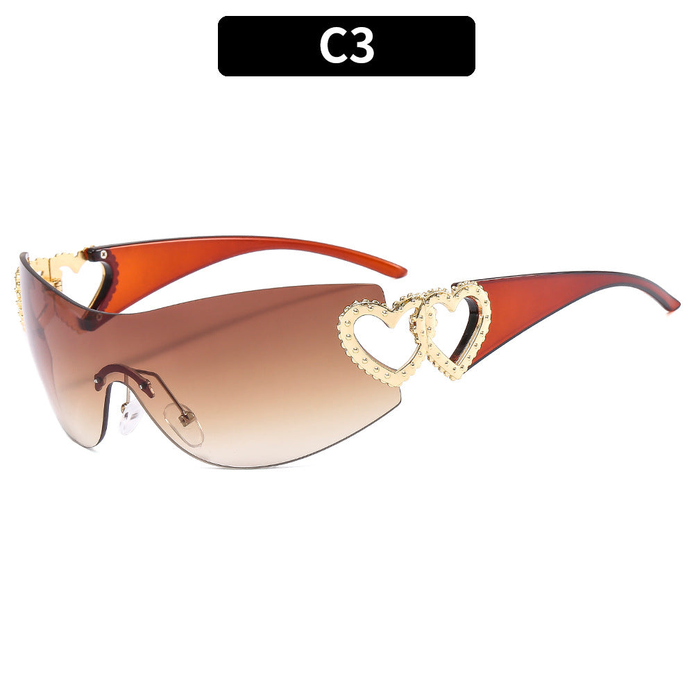 Herz-Detail Futuristische Sonnenbrille