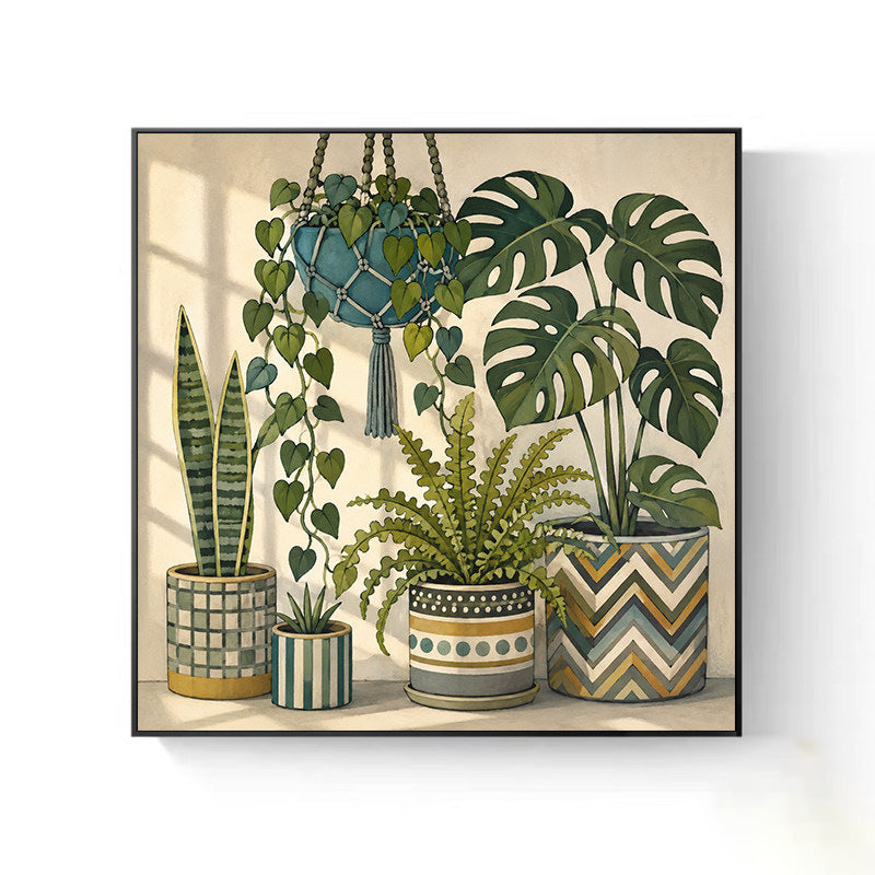 Dekorative Indoor-Pflanzen Kunst Leinwanddruck