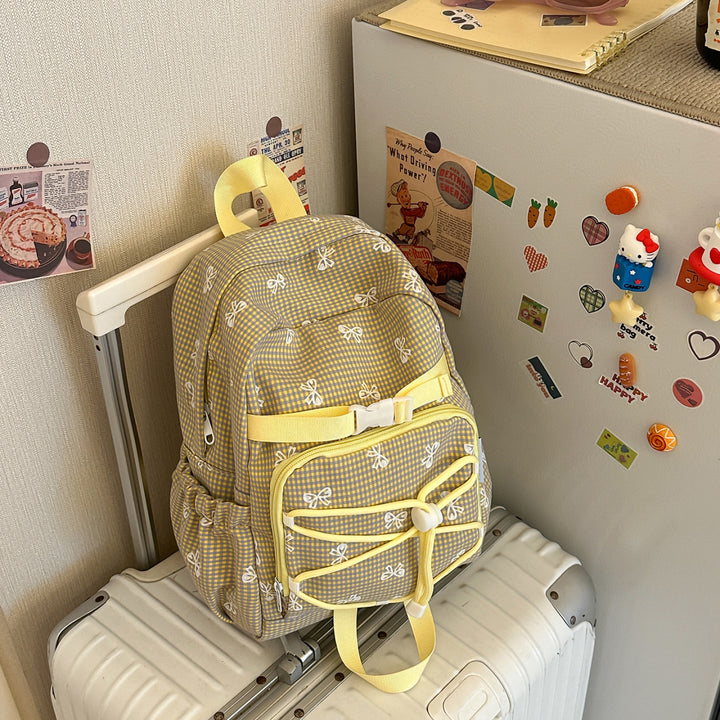 Verspielter Gingham Druck Tagesrucksack