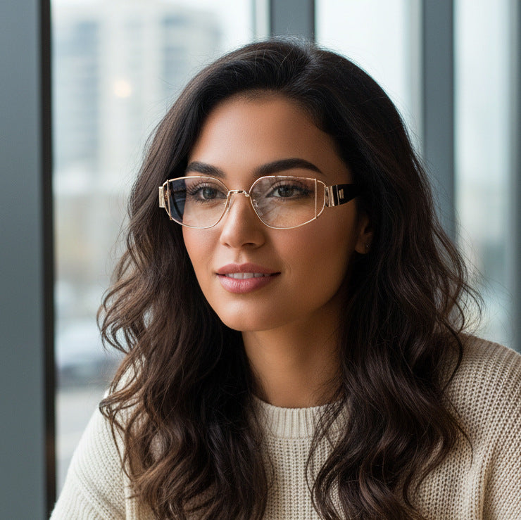 Damen Designer-Sonnenbrille im modernen, kantigen Stil Karnz