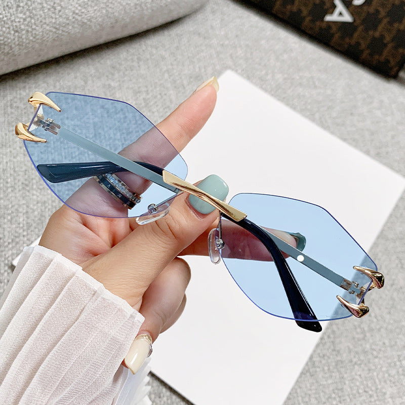 Damen geometrische Oversized-Sonnenbrille Karnz