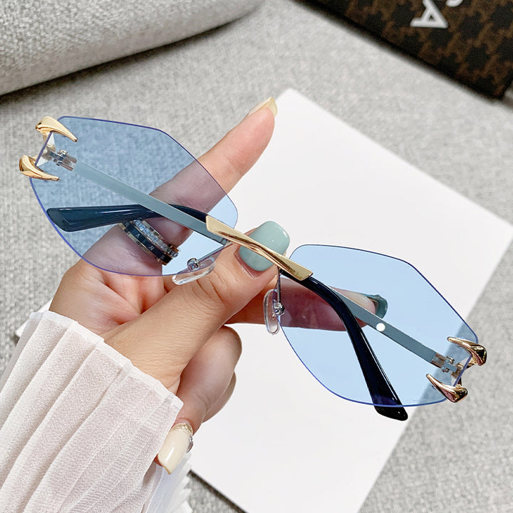 Damen geometrische Oversized-Sonnenbrille Karnz