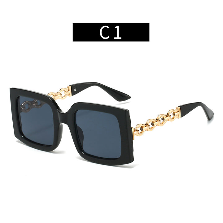 Damen elegante Sonnenbrille mit luxuriösen Kettendetails Karnz