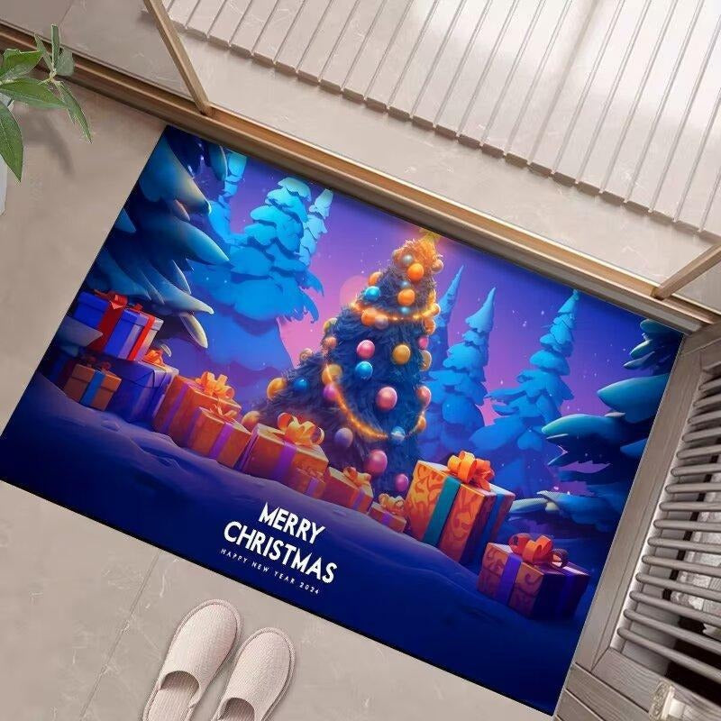 Festliche weihnachtlich gestaltete Fußmatte