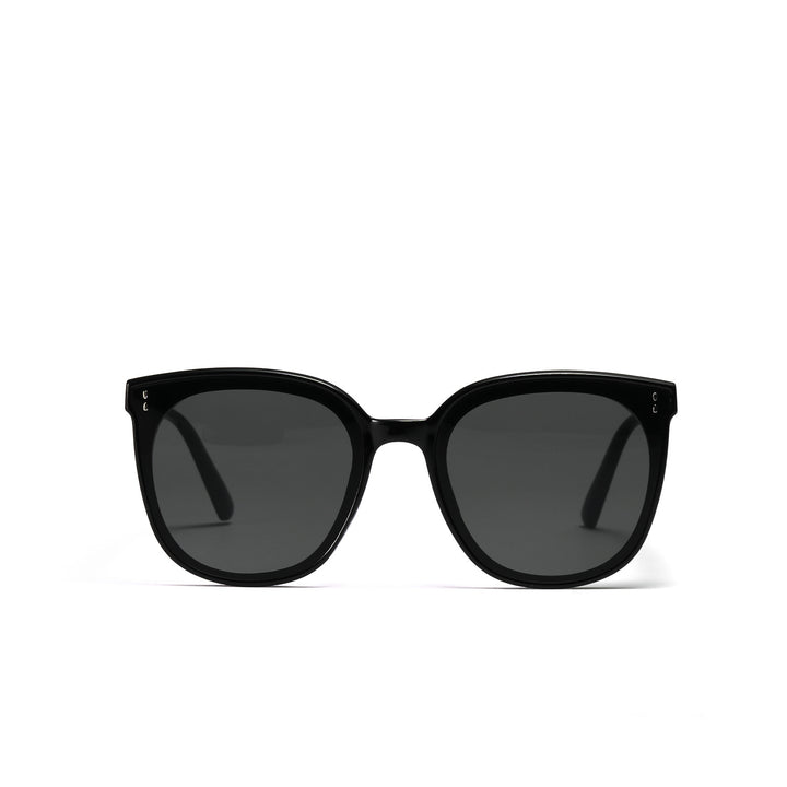 Damen modische quadratische Sonnenbrille mit hochwertigem transparentem Rahmen Karnz