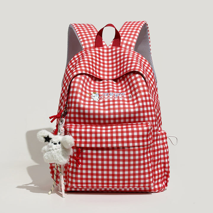 Süße Gingham-Muster Rucksack Karnz