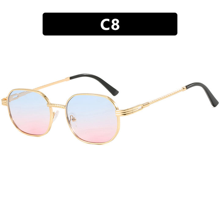 Damen modische Sonnenbrille mit geometrischem Rahmen und Farbverlauf Gläsern Karnz