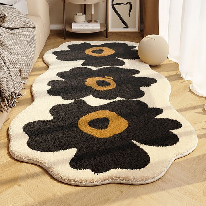 Blumen Design Plüsch Teppich