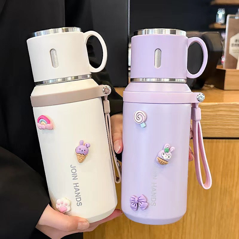 Damen Isolierende Trinkflasche mit praktischem Tragegriff Karnz