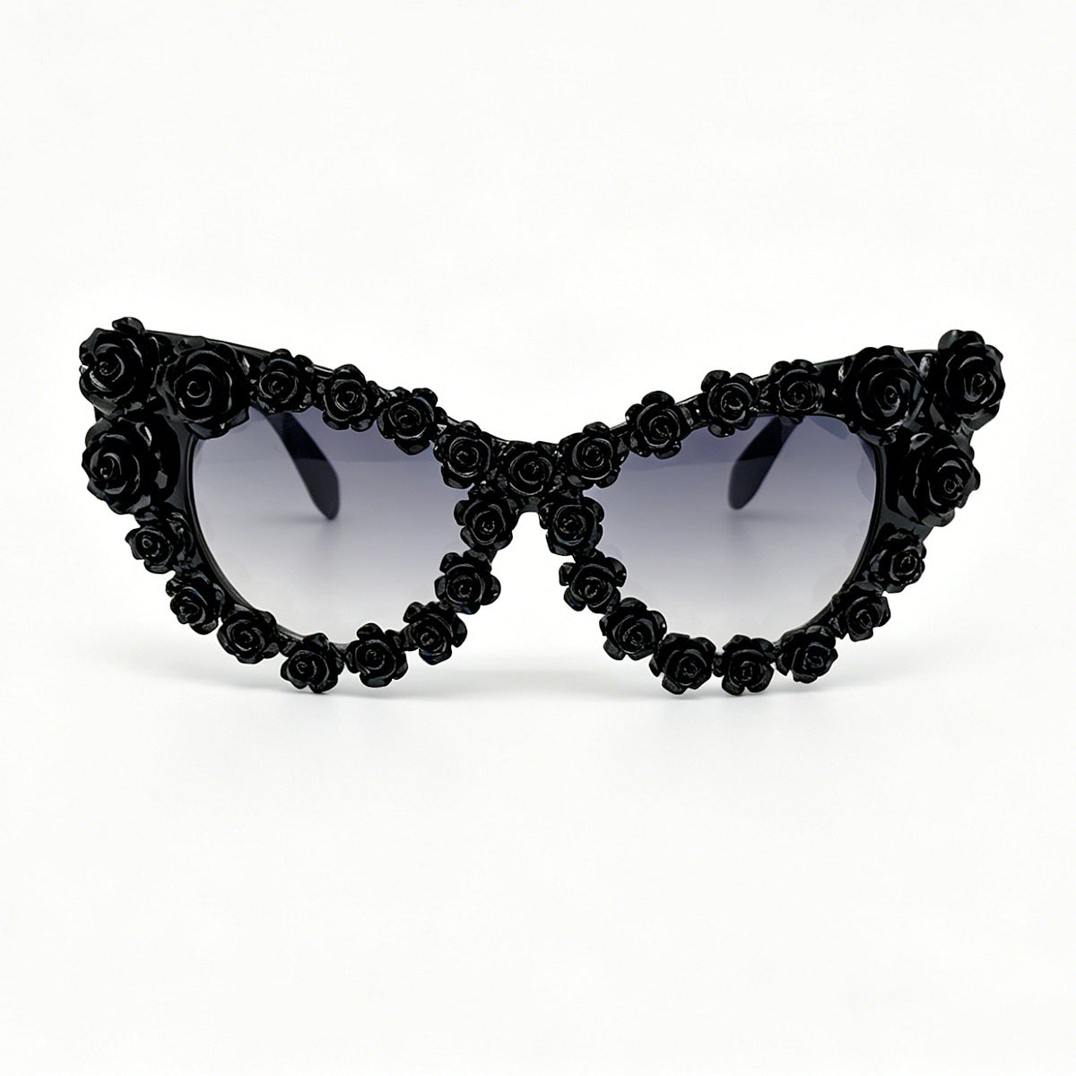 Damen Herzförmige Sonnenbrille mit floraler Applikation Karnz