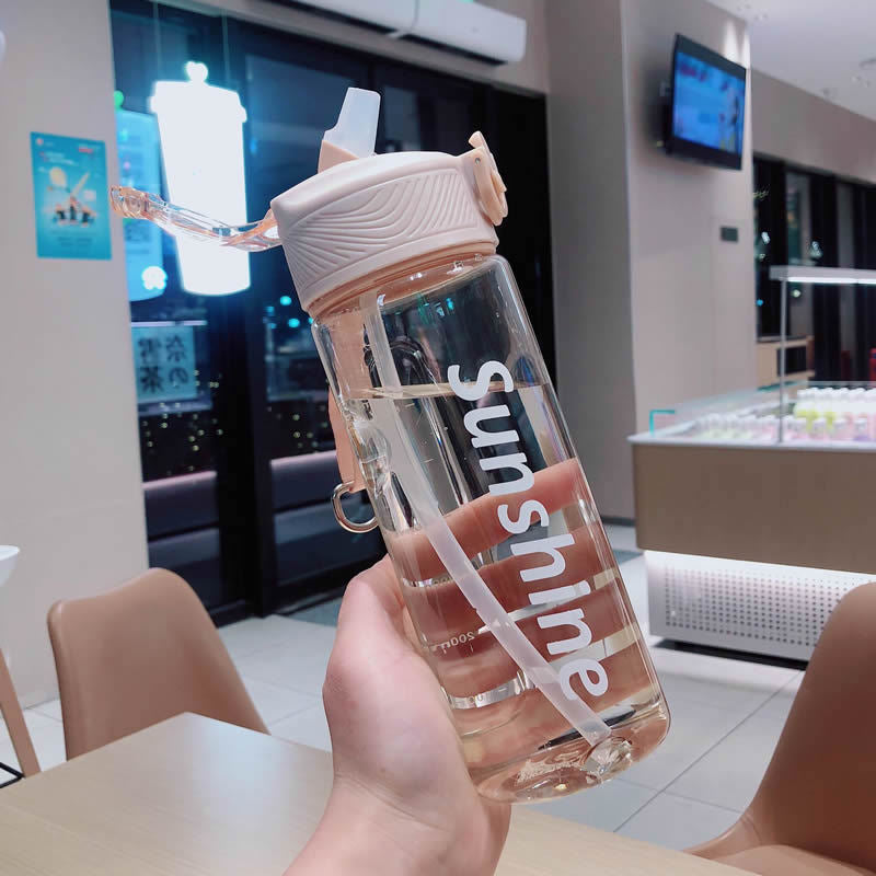 Damen Praktische Trinkflasche mit Tragegriff und Auslaufschutz Karnz