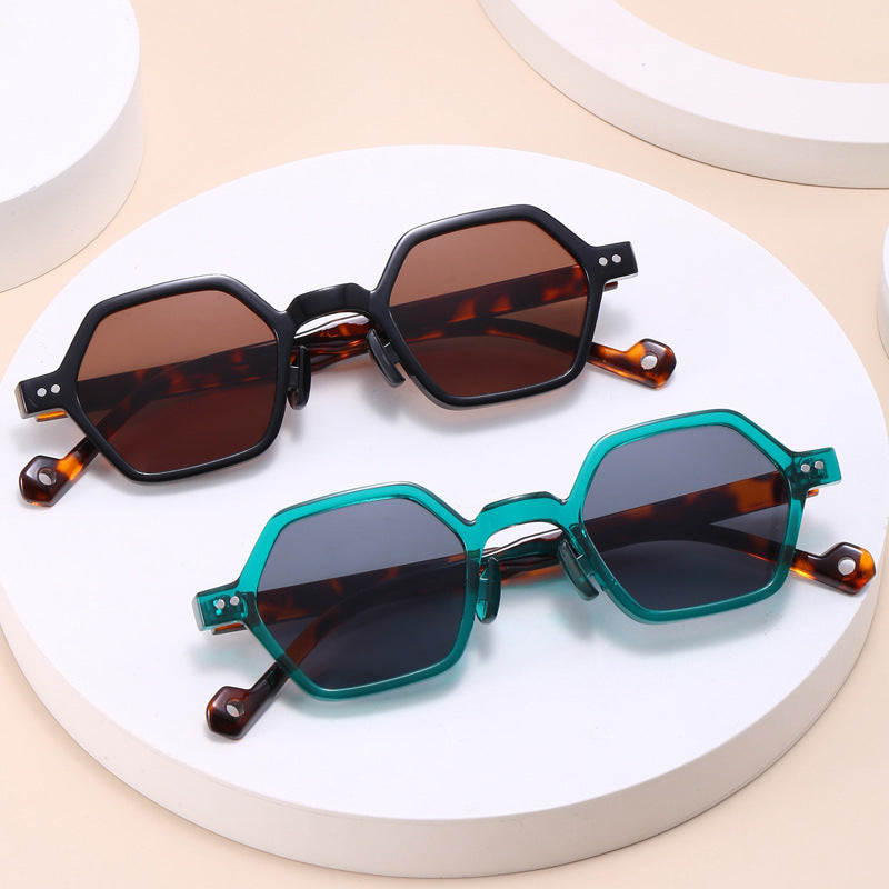 Damen Geometrische Sonnenbrille im modernen Hexagon-Design Karnz