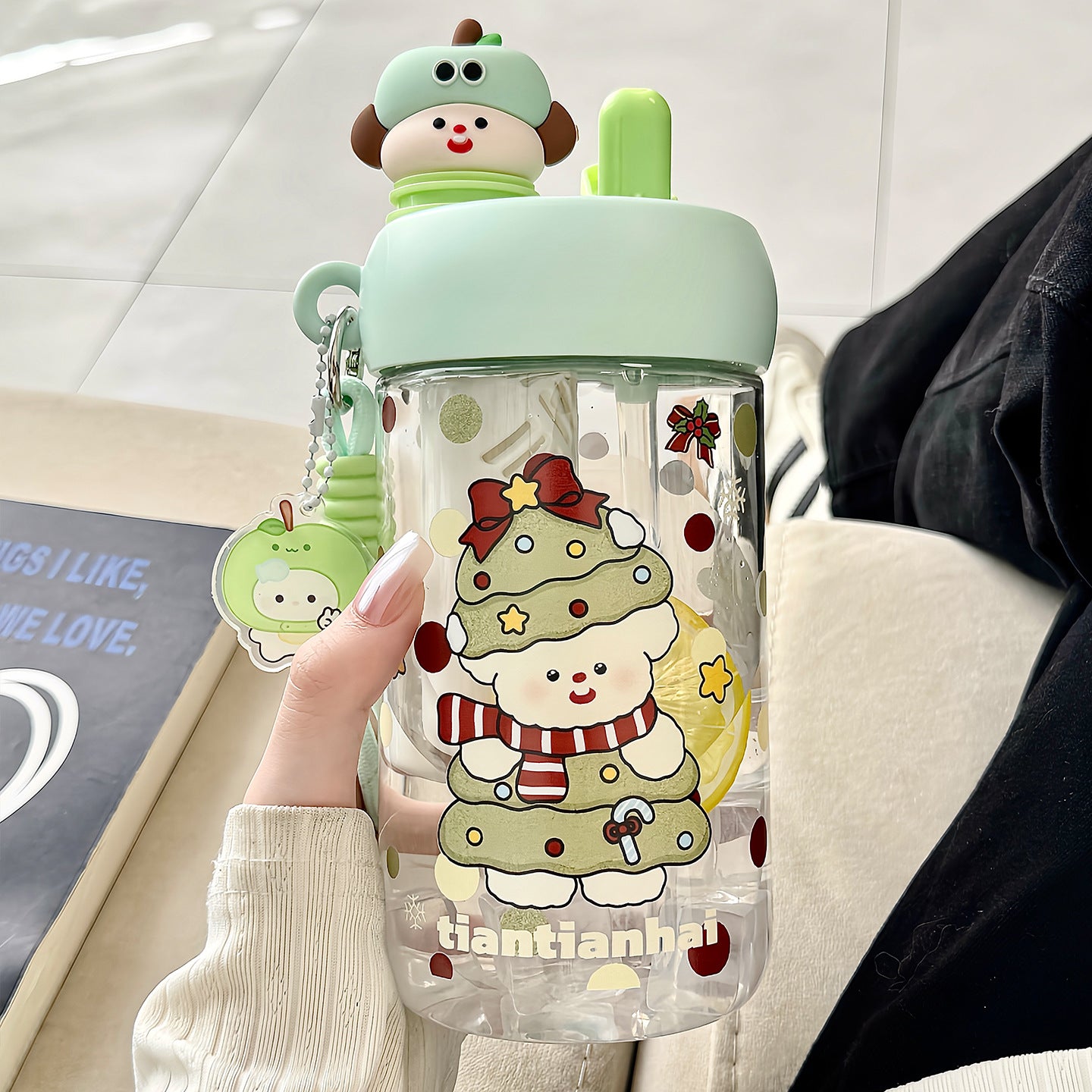 Unisex Trinkflasche mit fröhlichem Weihnachtsdesign Karnz