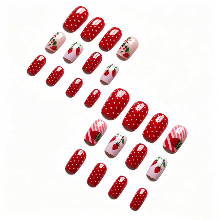 Künstlerisches Erdbeer-Nagelkunst-Design-Kit