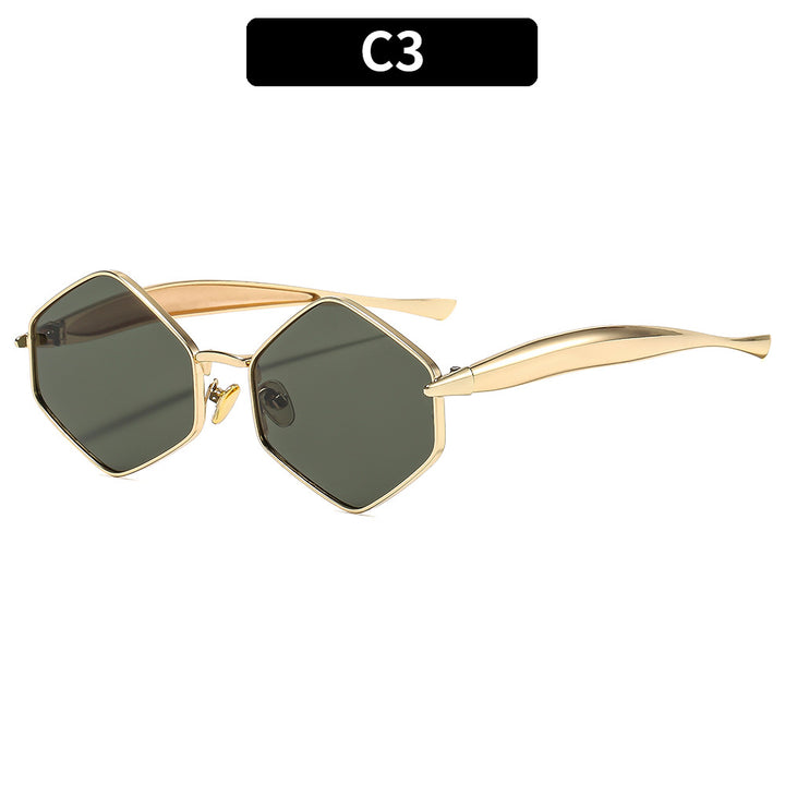 Zeitgenössische sechseckige Sonnenbrille