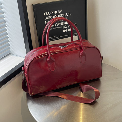 Elegante Leder Übernachtungs-Duffle Bag Karnz