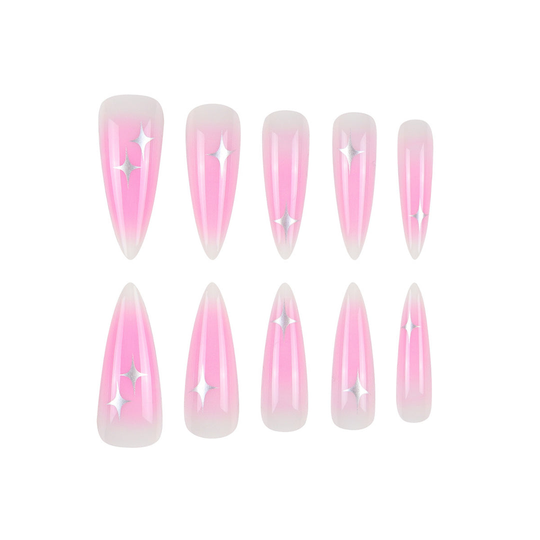 Elegante Stiletto Nagelkunst Karnz