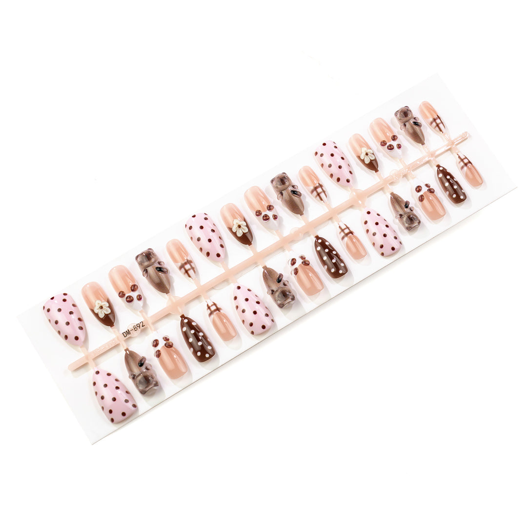 Kreatives katzen-Themen Press-On Nagelkunst Set Karnz