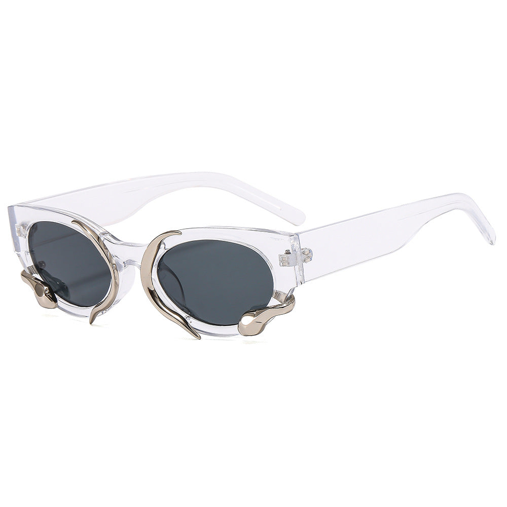 Damen Designer-Sonnenbrille mit einzigartigem, skulpturalem Rahmen Karnz