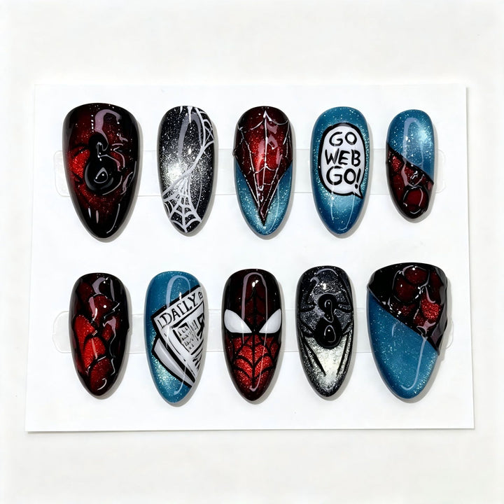 Themen Press-On Nagelset mit Spider-Man-Design Karnz
