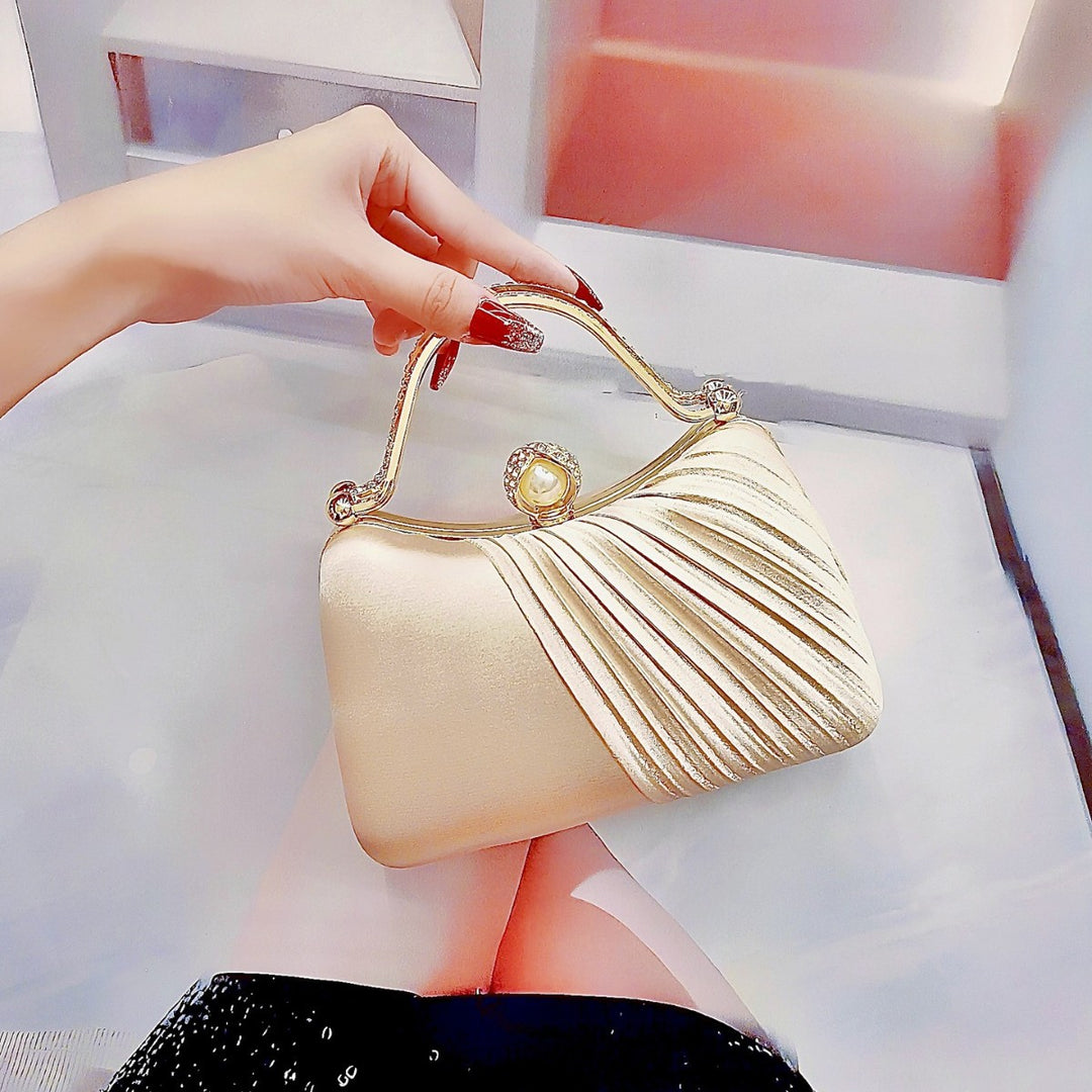 Satin Faltabendhandtasche