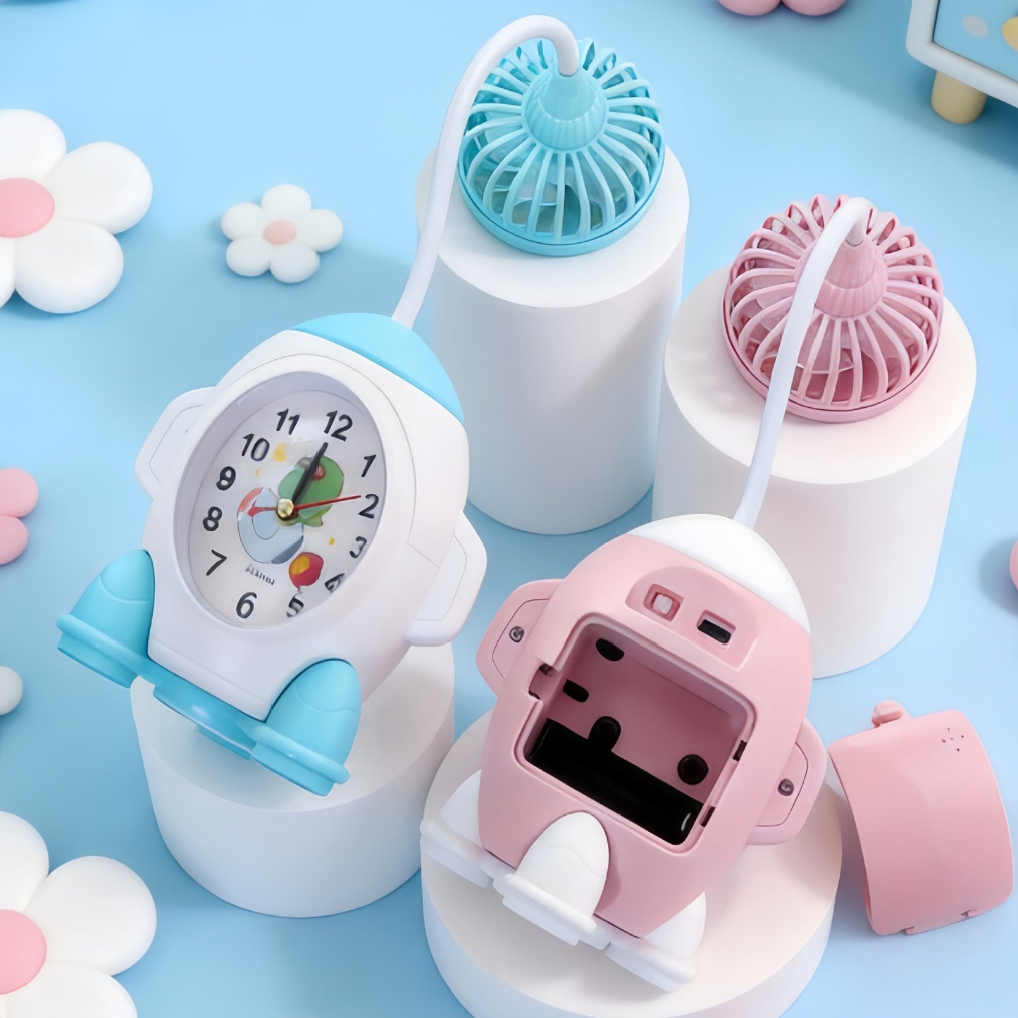 Damen Multifunktionale Tischuhr mit Ventilator Karnz