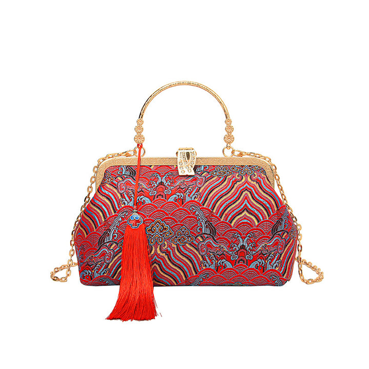 Vintage bestickte Designer-Handtasche
