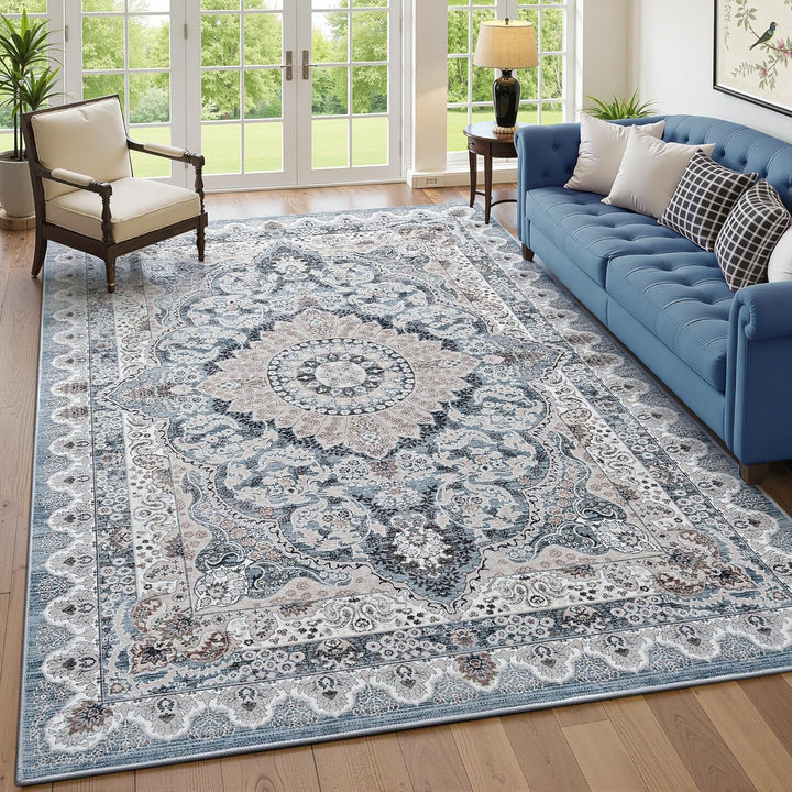 Eleganter, von Vintage inspirierter Polyester-Teppich