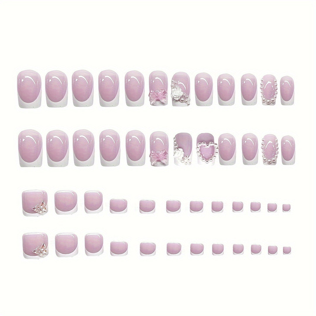 Florales Verziertes Nagelkunst Set Karnz