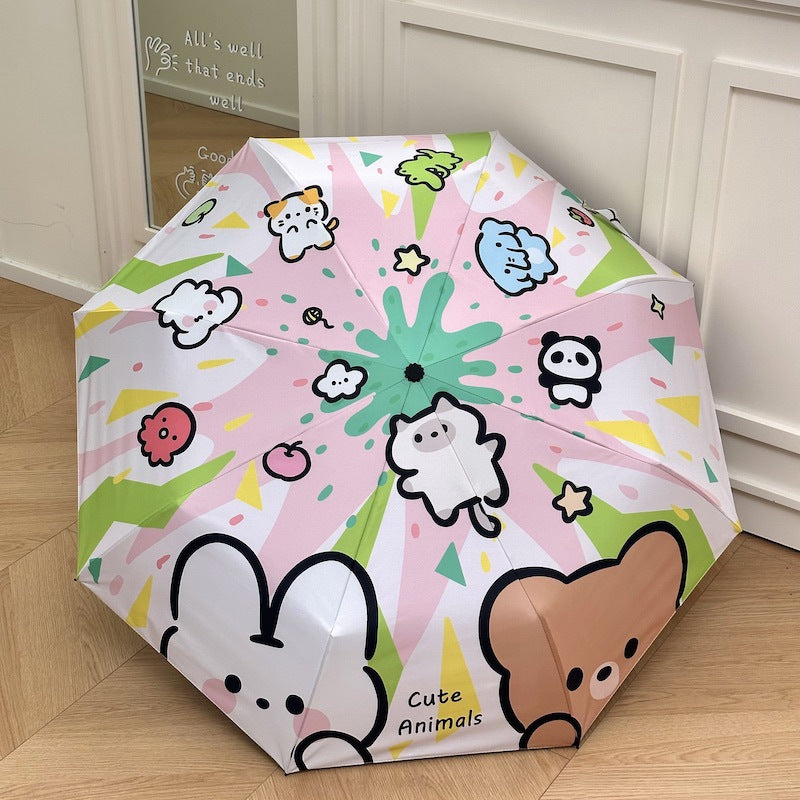 Damen Faltbare Kosmetiktasche mit buntem Design Karnz