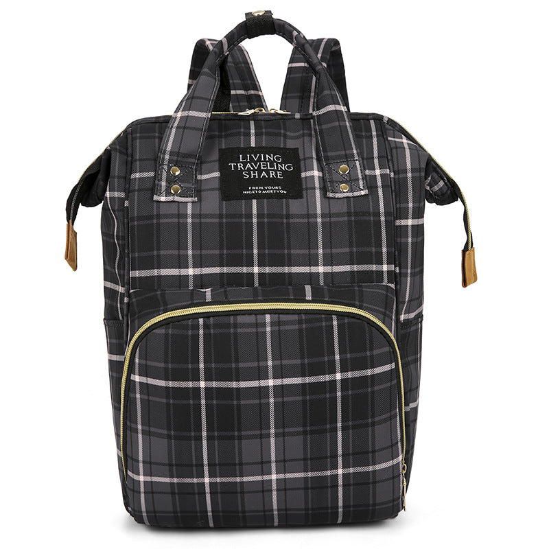 Karierter Muster Reisek backpack Karnz