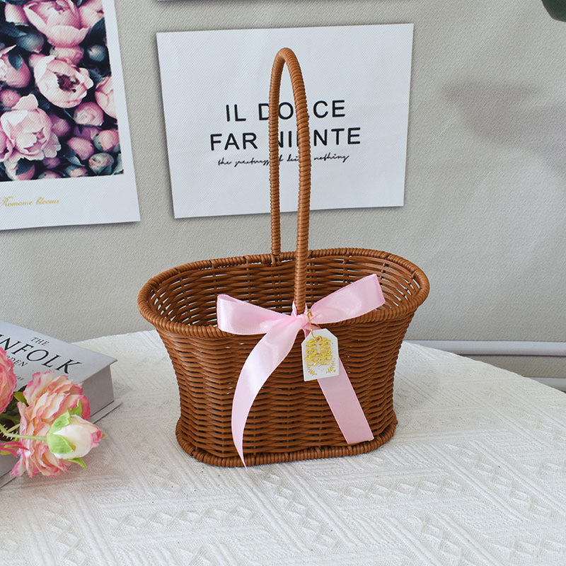 Chice Gewebte Handtasche mit Perlenakzent Karnz