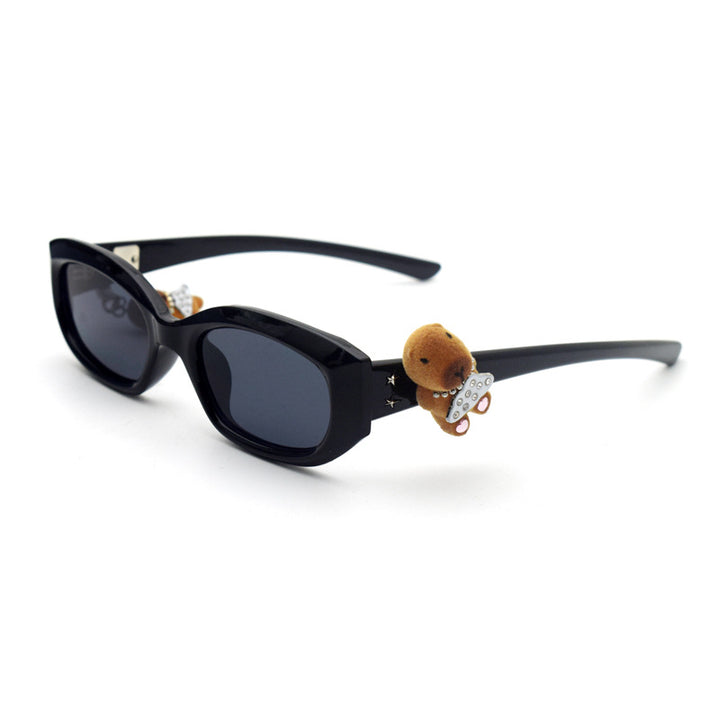Trendy Cat-Eye Sonnenbrille mit adorabler Teddy-Bären-Akzent Karnz