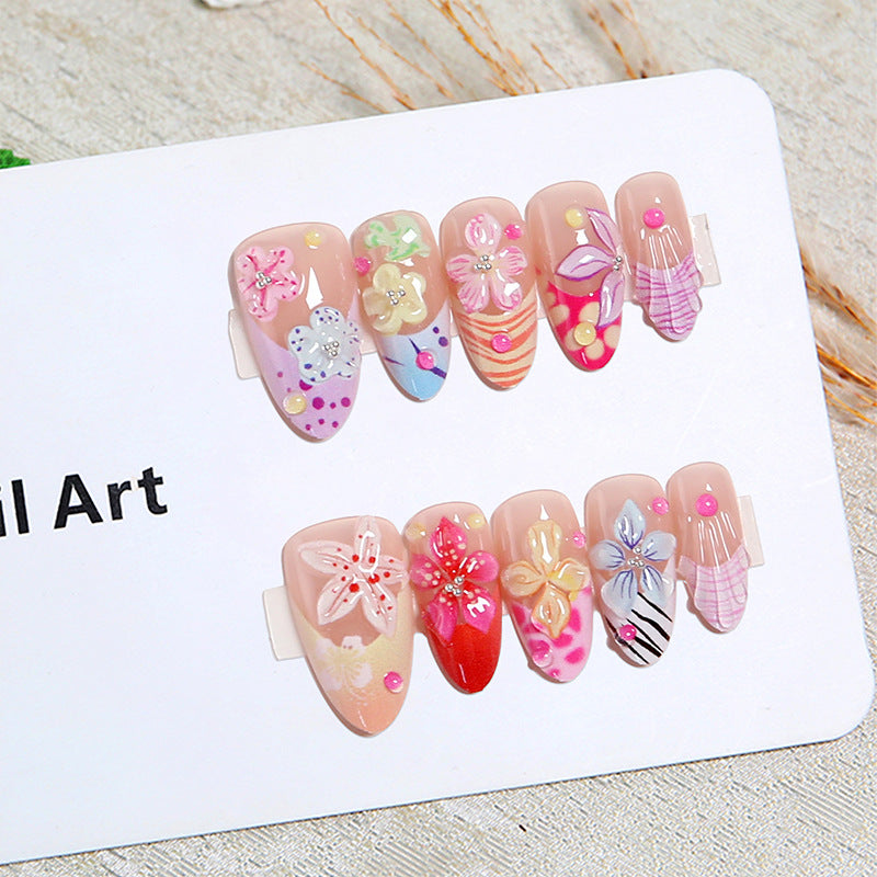 Kunstnagel-Set mit floralen 3D-Verzierungen Karnz