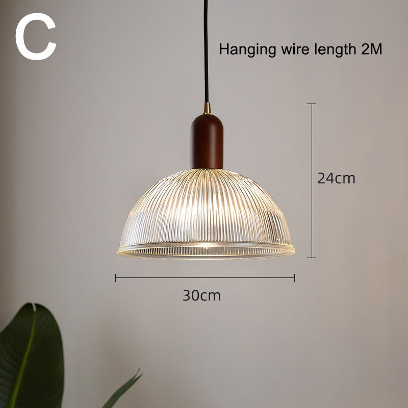 Moderne gerippte Glas Pendelleuchte