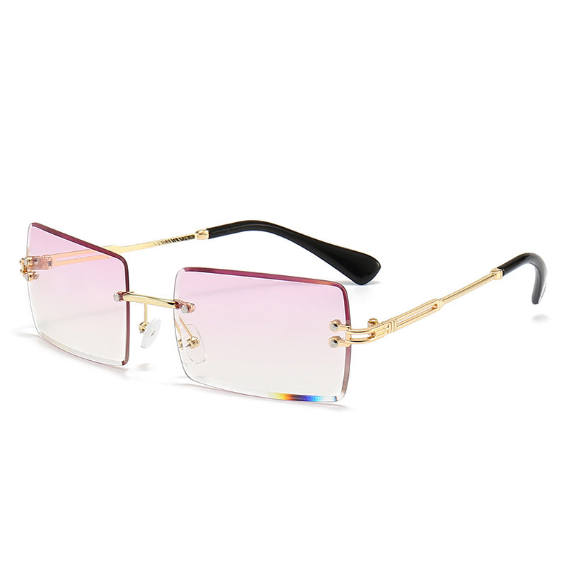 Damen modische rechteckige Sonnenbrille mit Gradient-Gläsern Karnz