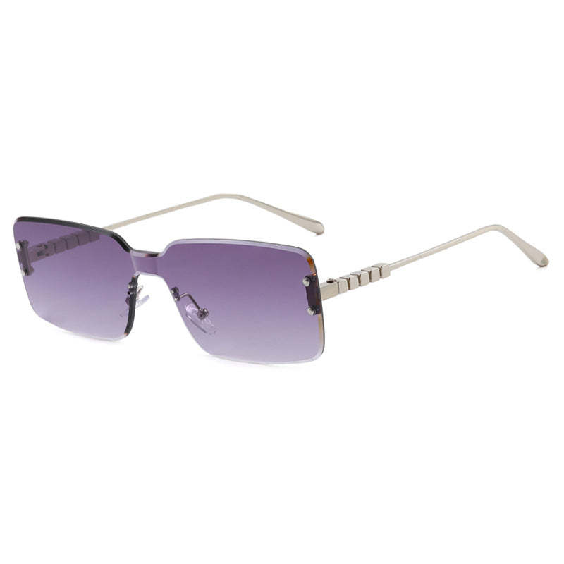 Damen moderne rechteckige Sonnenbrille mit stilvollem Metallrahmen Karnz