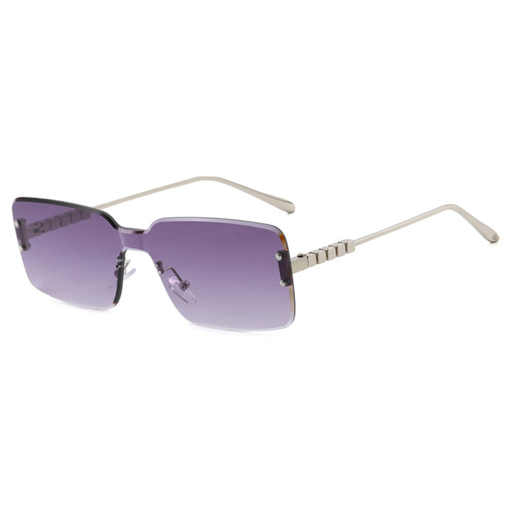 Damen moderne rechteckige Sonnenbrille mit stilvollem Metallrahmen Karnz