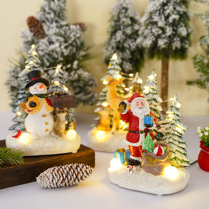 Beleuchtete Weihnachtsdekorationsfigur mit Tieren Karnz