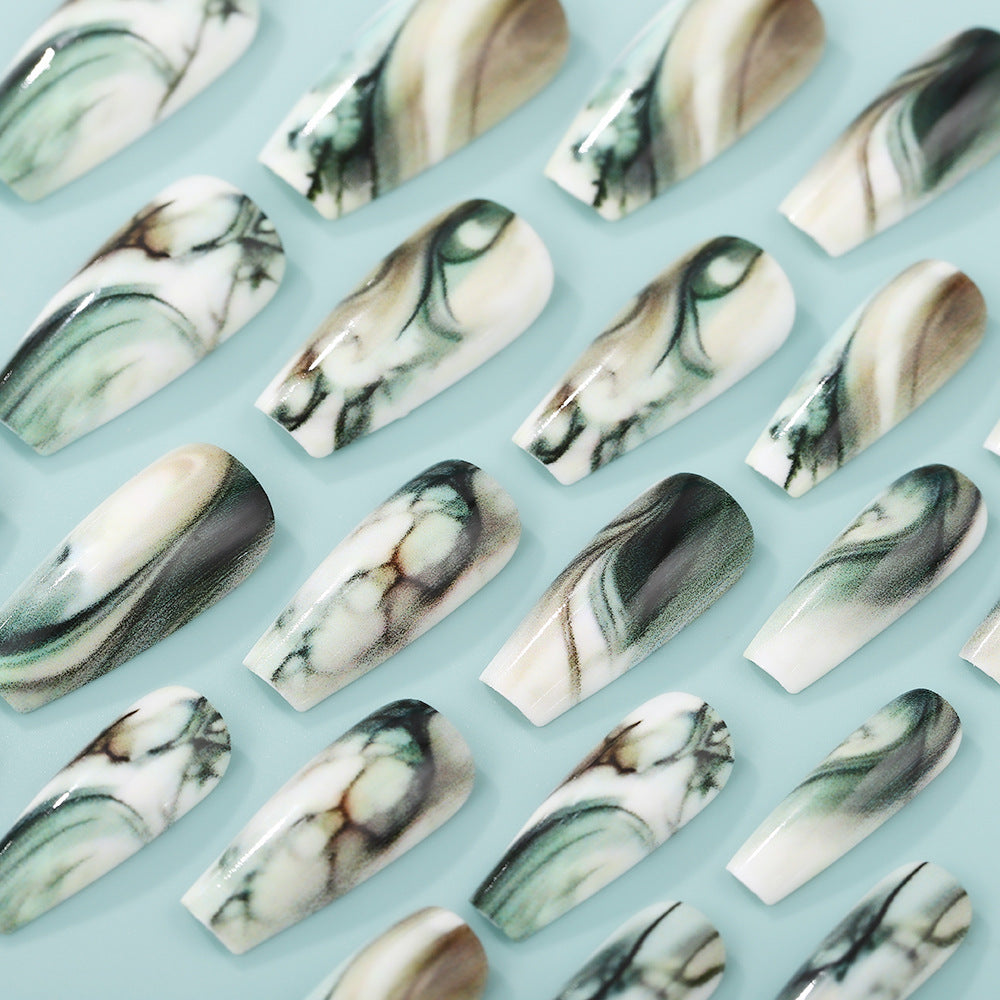 Künstliche Nail Art Kunstnägel im eleganten Marmor-Design Karnz