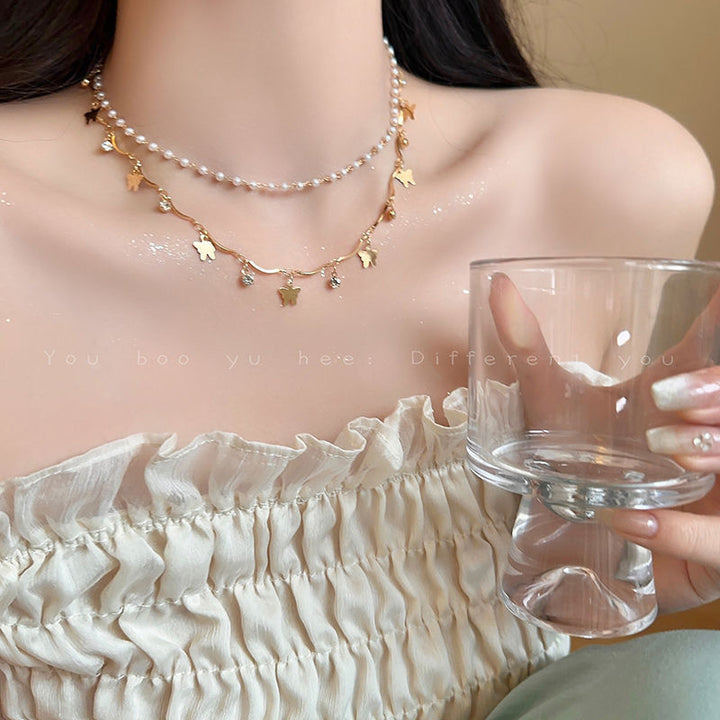 Gestuftes Opal- und Perlen-Halsband Karnz