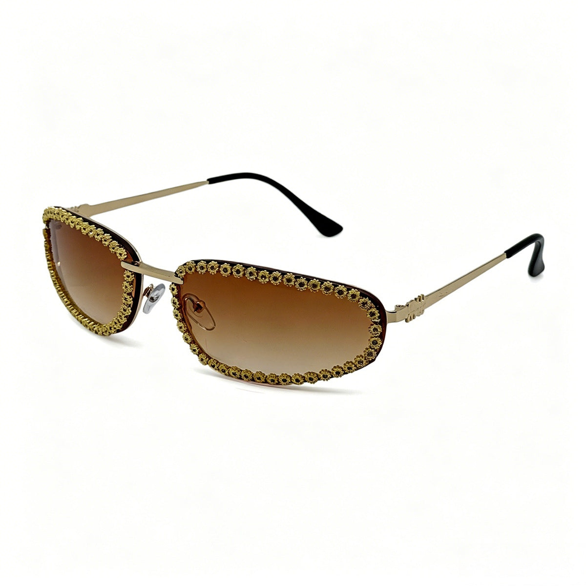 Damen modische Sonnenbrille mit funkelndem Strassbesatz Karnz