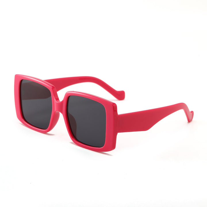 Damen moderne quadratische Sonnenbrille mit verspiegelten Gläsern Karnz