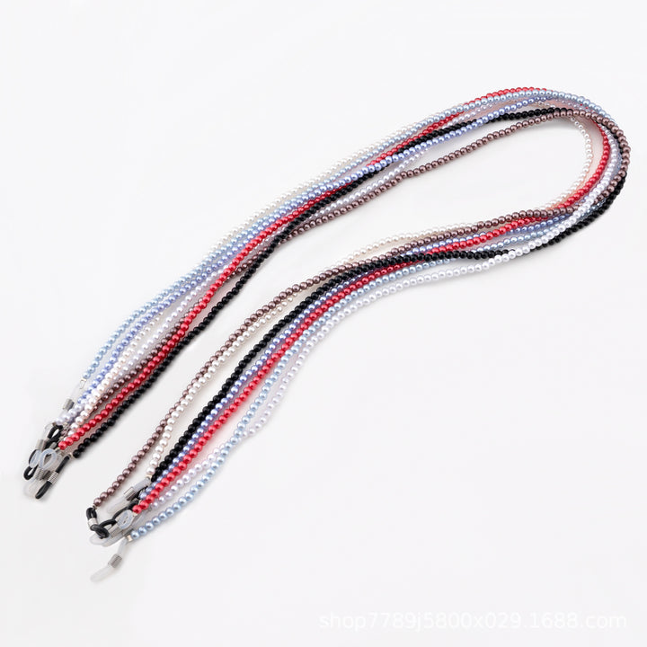 Perlmuttfarbener Brillenhalter Kette Karnz