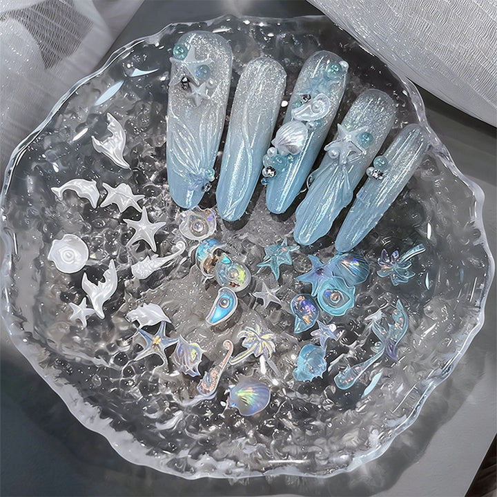 Ozean-Themen Nagelart Charms