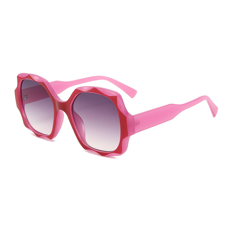 Damen Designer-Sonnenbrille mit innovativem, achteckigem Rahmen Karnz
