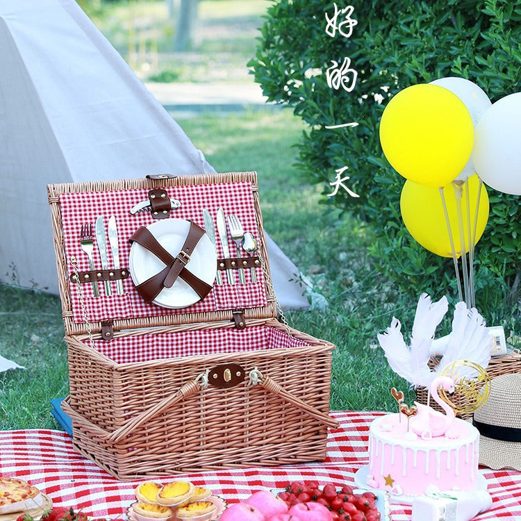 Damen Picknickkorb mit elegantem Geschirrset Karnz