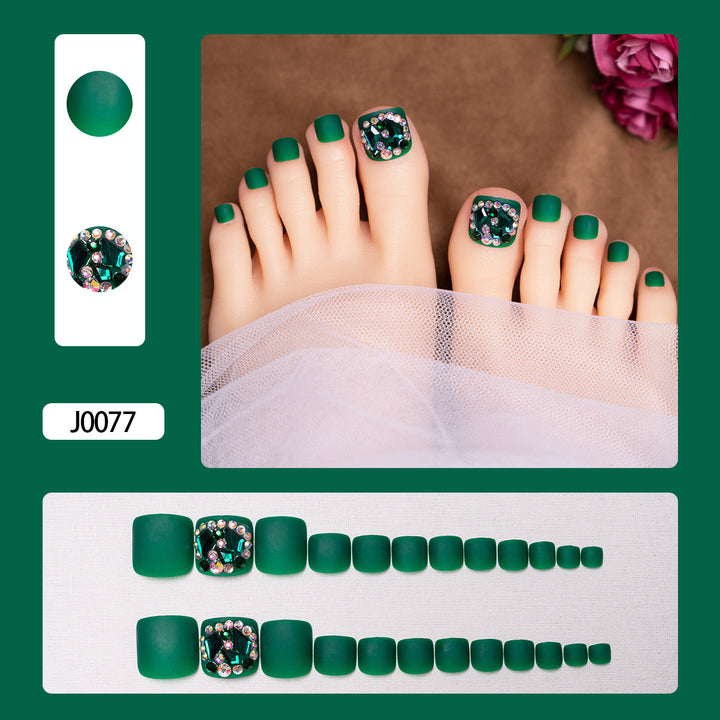 Glitzernde French Tip Zehennagelkunst